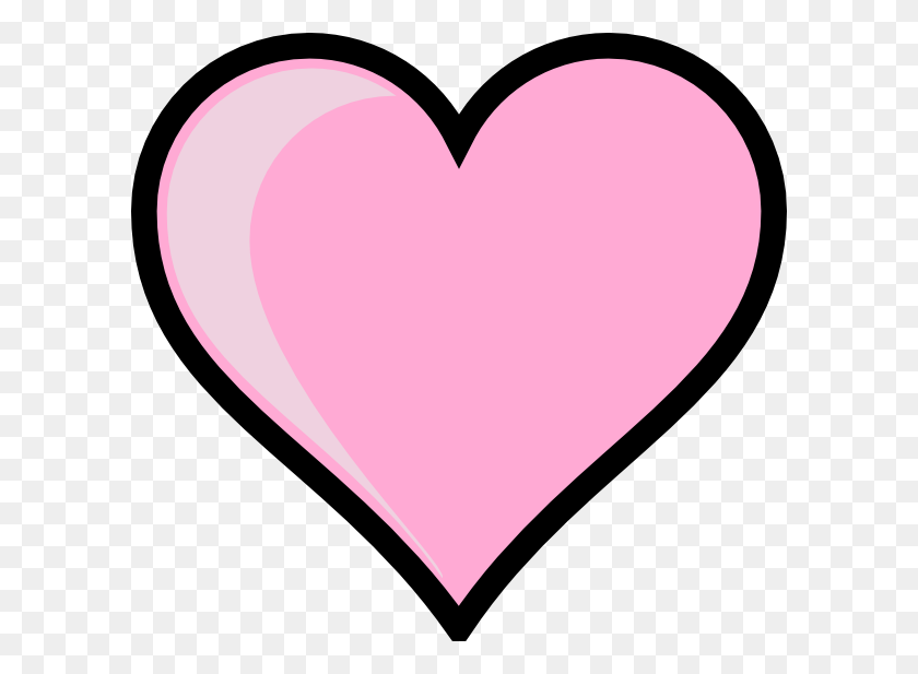 600x557 Pink Heart Transparent Background - Pink Background PNG