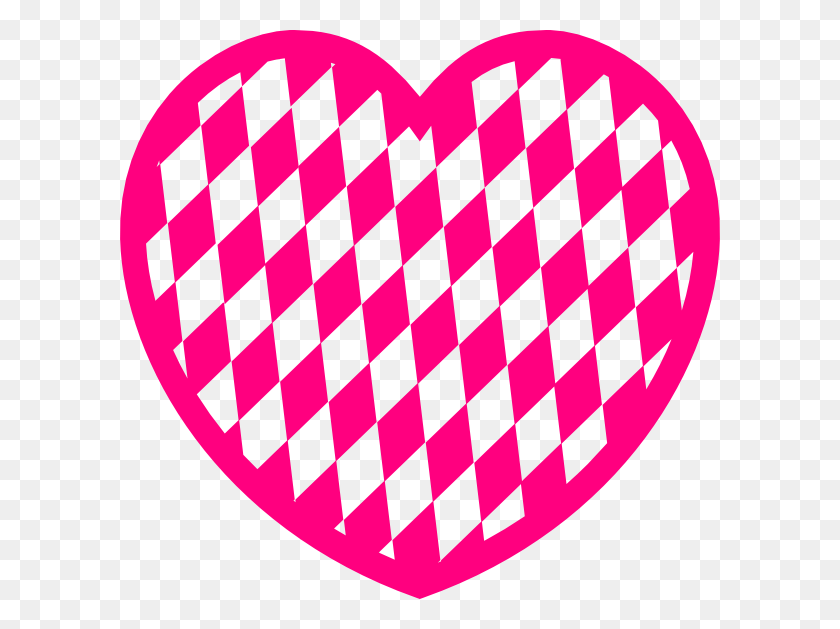 600x569 Pink Heart With Diamond Pattern Clip Art - Pink Diamond Clipart