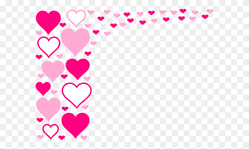 600x444 Pink Hearts Border Clip Art - Love Border Clipart