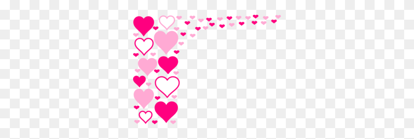 300x222 Pink Hearts Border Clip Art - Heart Border Clipart