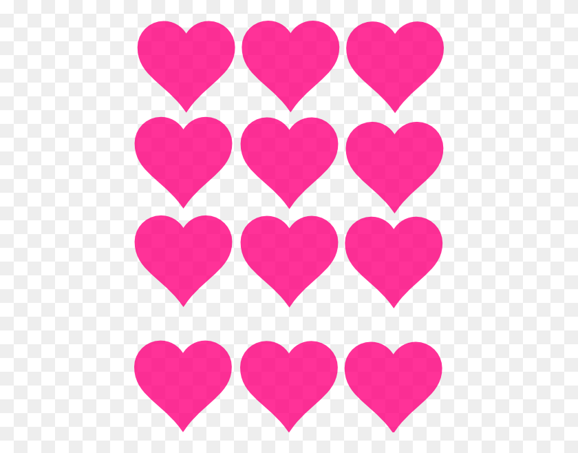 450x598 Pink Hearts Clip Art - Heart Pattern PNG