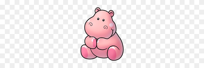 220x220 Pink Hippo Clip Art Pintura Infantil Animals, Cute - Hippopotamus Clipart