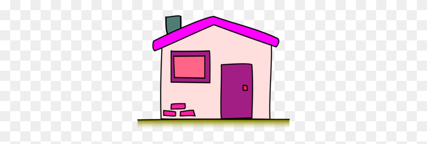 300x225 Pink House Clip Art - House Outline Clipart