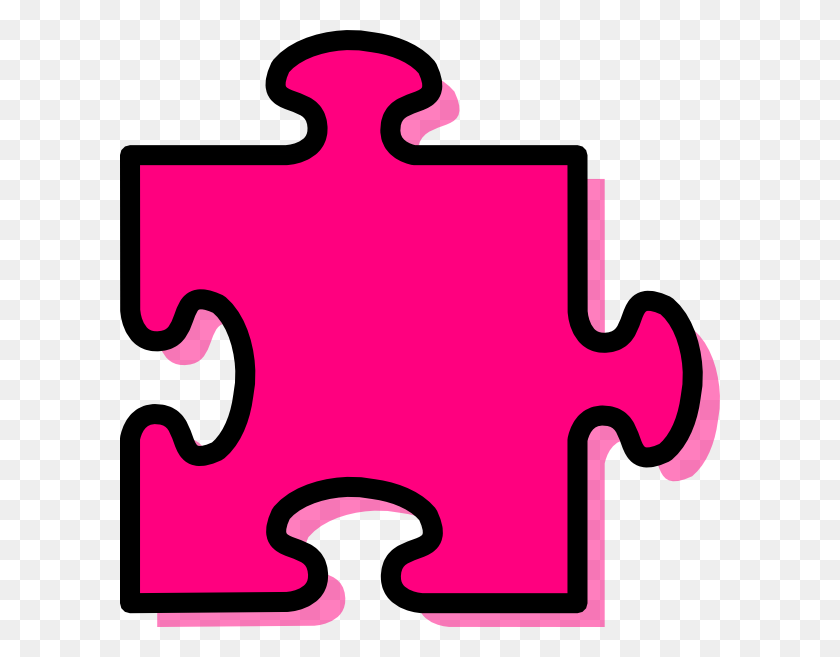 600x597 Pink Jigsaw Piece Clip Art - Distribution Clipart