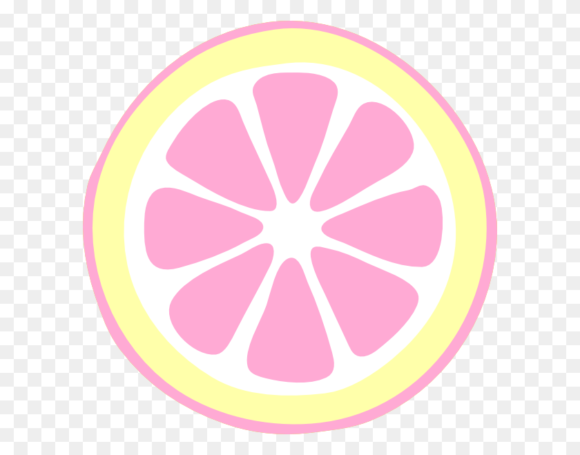 600x599 Pink Lemon Slice Clip Art - Slice Clipart
