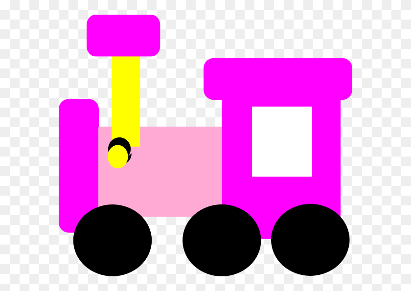 600x535 Pink Locomotive Train Clip Art - Train Engine Clipart