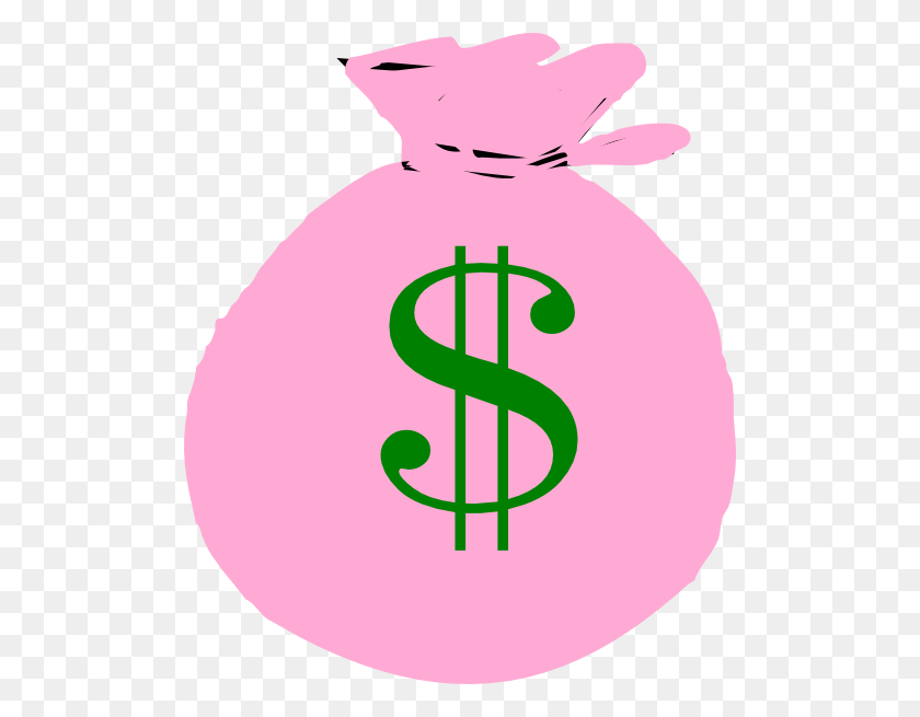 504x595 Pink Money Bag Clip Art - Money Bags PNG