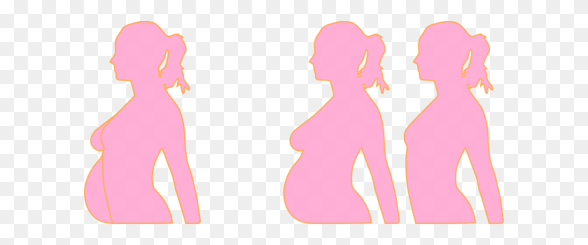 600x290 Pink Orange Silhouette Pregnant Clip Art - Pregnant Clipart Free