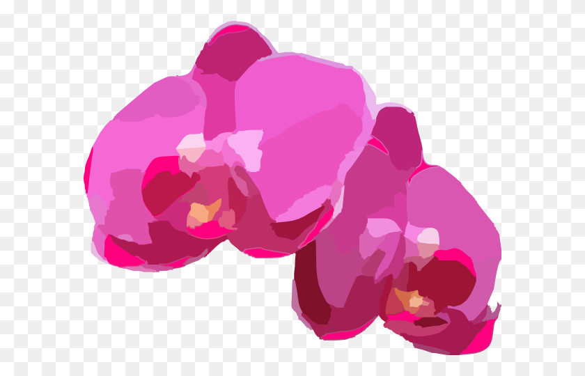 600x480 Розовые Орхидеи Цветок Розовые Орхидеи, Цветочный Клипарт - Пастельные Цветы Клипарт