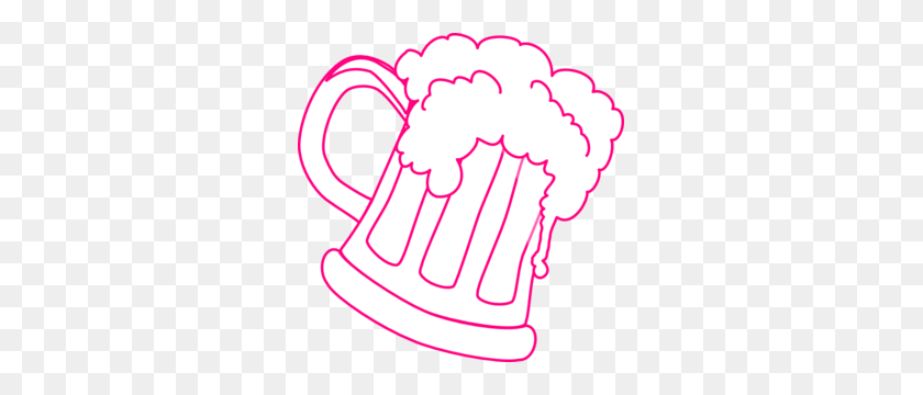 297x300 Pink Outline Beer Mug Clip Art - Root Beer Clipart