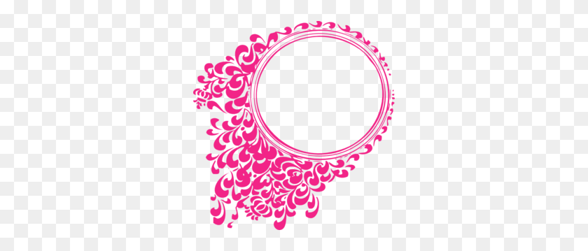 288x299 Pink Oval Frame Clip Art - Pink Frame Clipart