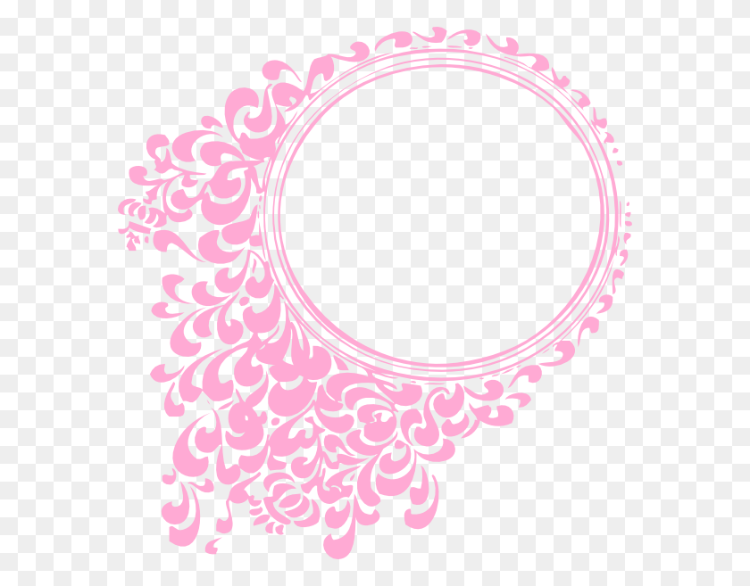 576x597 Pink Oval Frame Clip Art - Pink Frame PNG