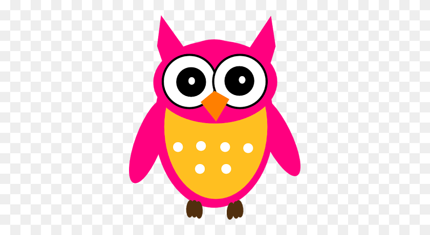 335x400 Pink Owl Clip Art - Purple Owl Clipart