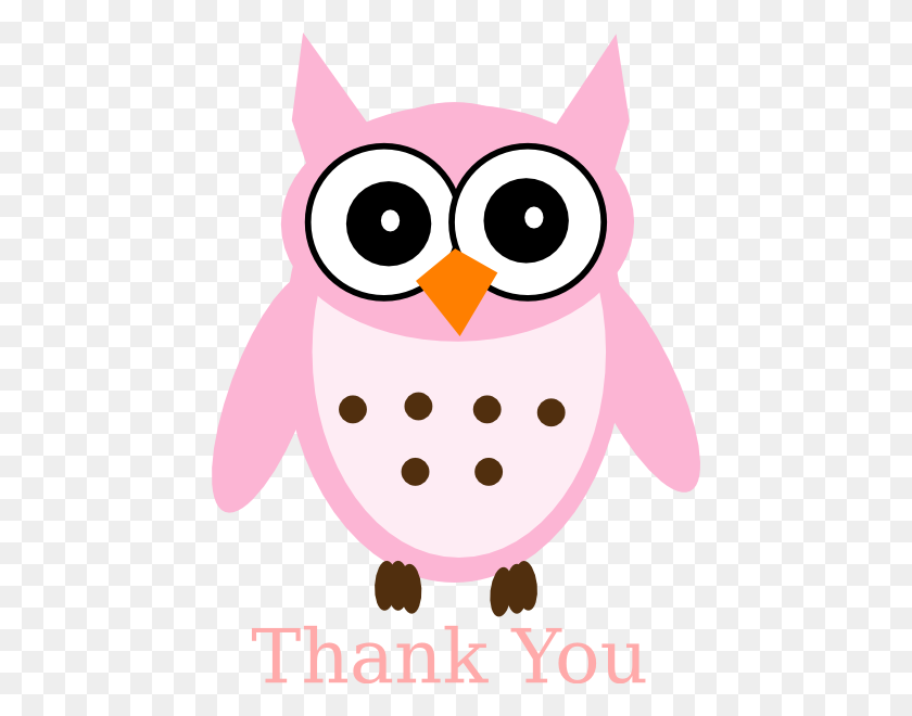 450x600 Pink Owl Clip Art - Thankyou Clipart