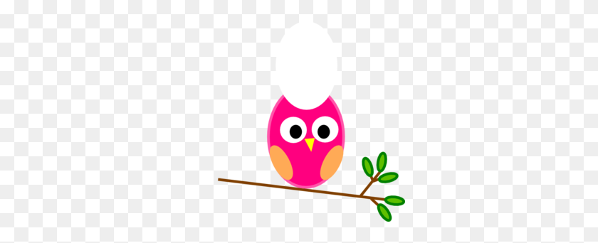 298x282 Pink Owl On Branch Clip Art - Owl In A Tree Clipart