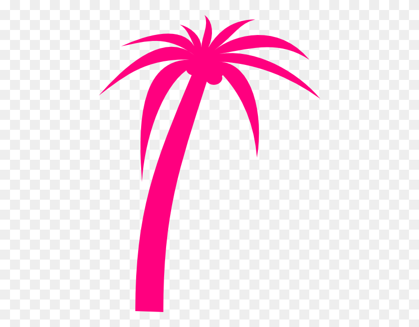 444x595 Pink Palm Clip Art - Palm Tree Silhouette Clipart