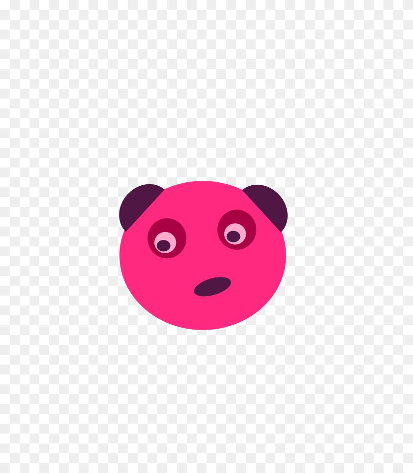 637x900 Pink Panda Face Png Clip Arts For Web - Panda Face PNG