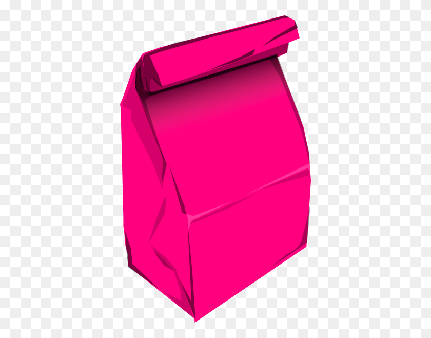 372x598 Pink Paper Bag Clip Art - Paper Bag Clipart