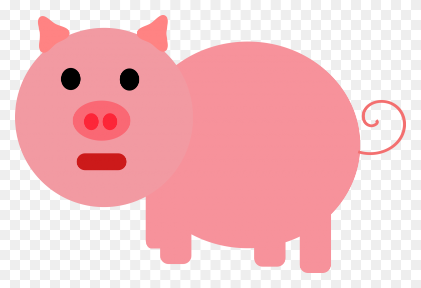 2400x1588 Pink Pig - Розовая Свинья Клипарт