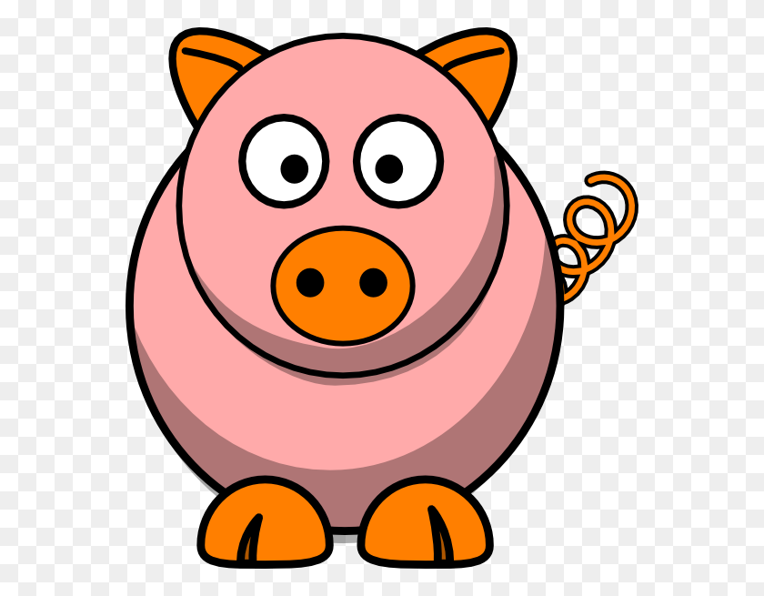 564x595 Pink Pig Clip Art - Pink Pig Clipart