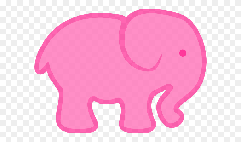 600x436 Pink Pink Elephant Clip Art At Vector Clip Art - Free Elephant Clipart