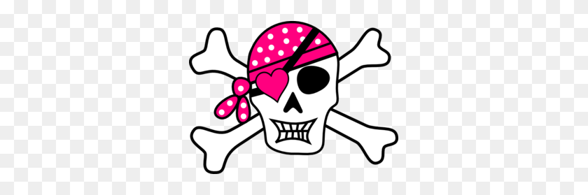 299x219 Pink Pirate Cross Bones Clipart - Crossbones Clipart