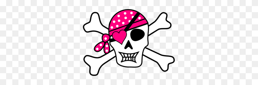 299x219 Pink Pirate Cross Bones Clip Art - Crossbones Clipart