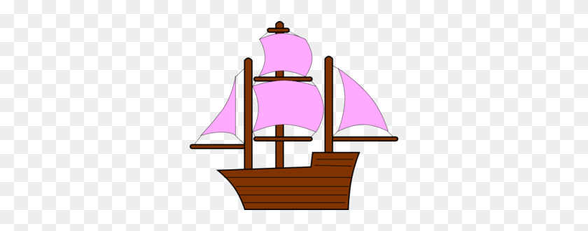 298x270 Розовый Пиратский Корабль Картинки - Корабль Викингов Клипарт