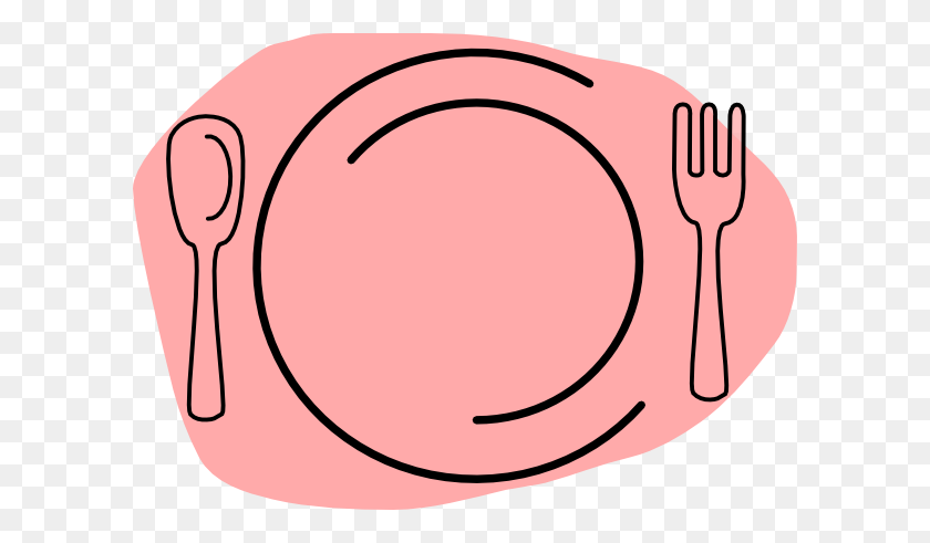 600x431 Pink Plate Clip Art - Plate Of Food Clipart