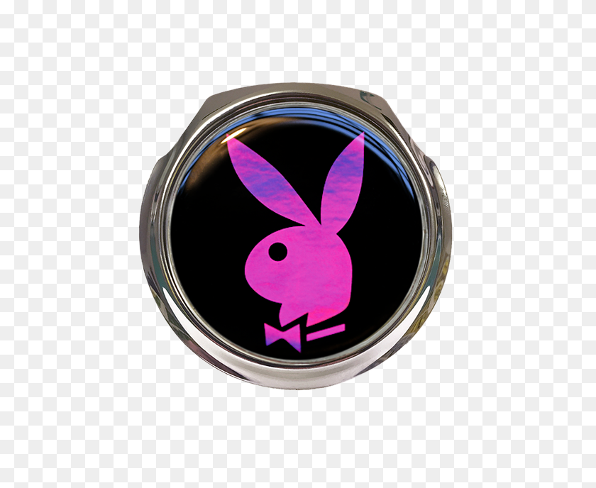 500x628 Розовый Значок На Решетке Автомобиля Playboy С Креплениями - Кролик Плейбой Png