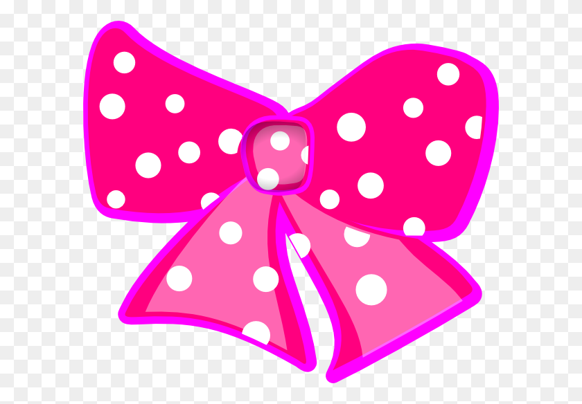 600x524 Pink Polka Dot Bow Clip Art - White Bow Clipart