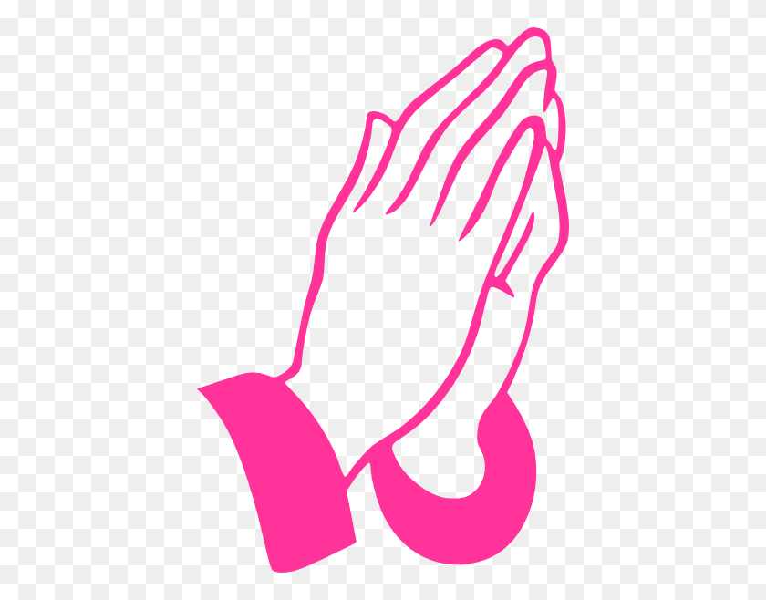 408x598 Pink Praying Hands At Clkercom Vector Online Clipart Tole - Praying Emoji PNG