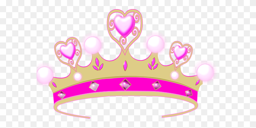 600x362 Розовый Логотип Короны Принцессы - Клипарт Корона