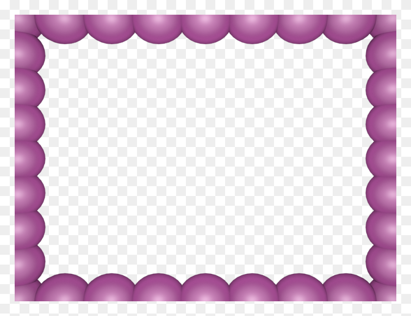 960x720 Pink Purple Bubbly Pearls Rectangular Powerpoint Border Borders - Pink Border PNG