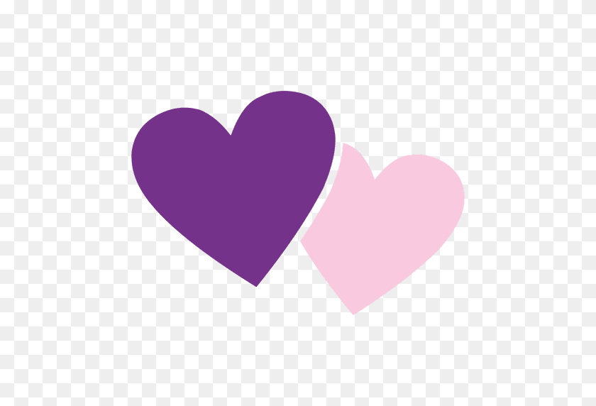 512x512 Pink Purple Hearts Icon - Purple Heart PNG