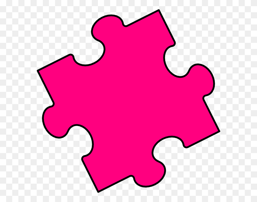 600x600 Pink Puzzle Piece Clip Art - Puzzle Clipart