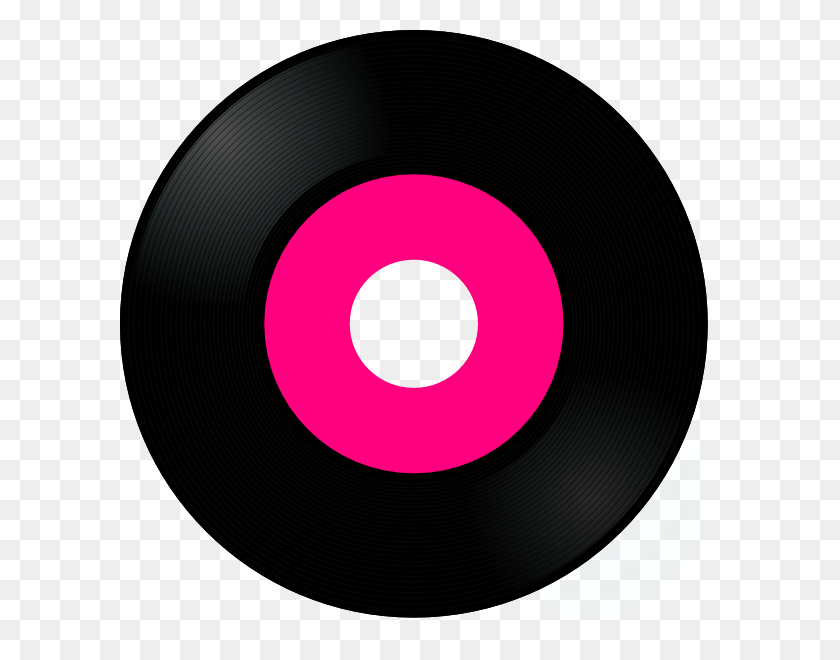 600x600 Pink Record Clip Art - Sock Hop Clip Art