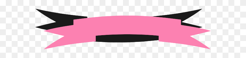 600x138 Pink Ribbon Banner Clip Art - Banner Clipart Vector