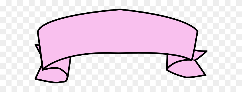 600x261 Pink Ribbon Banner Clip Art - Free Pink Ribbon Clip Art