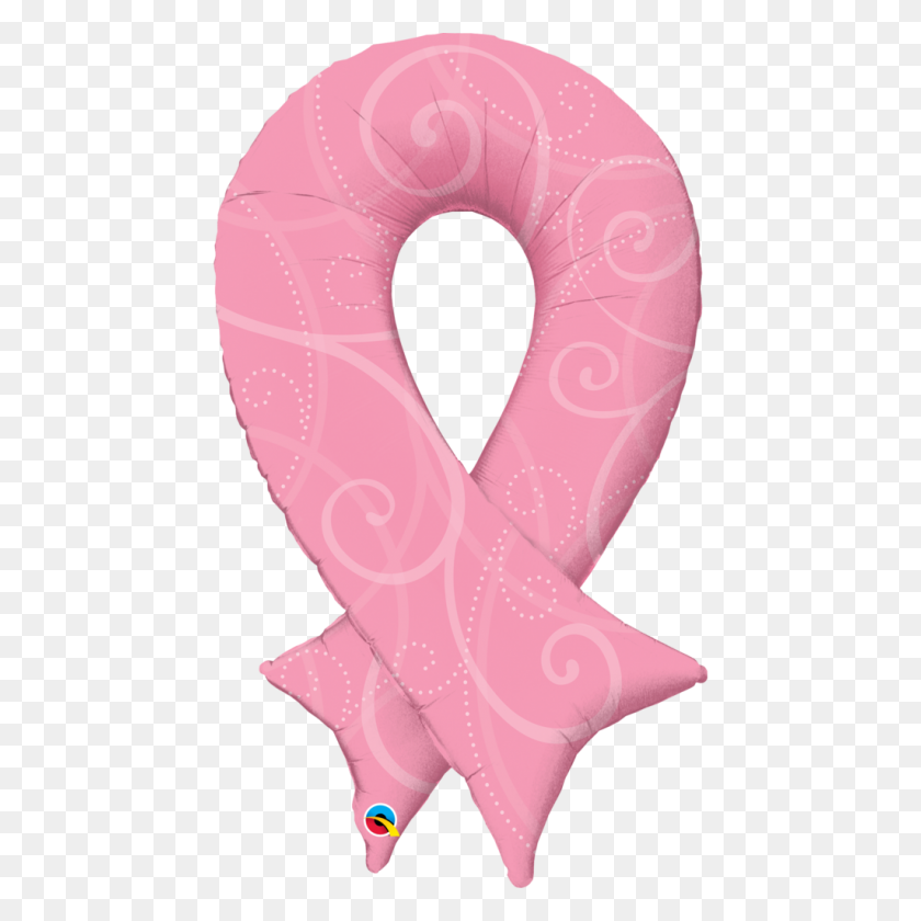 1024x1024 Pink Ribbon Filigree Balloon - Pink Ribbon PNG