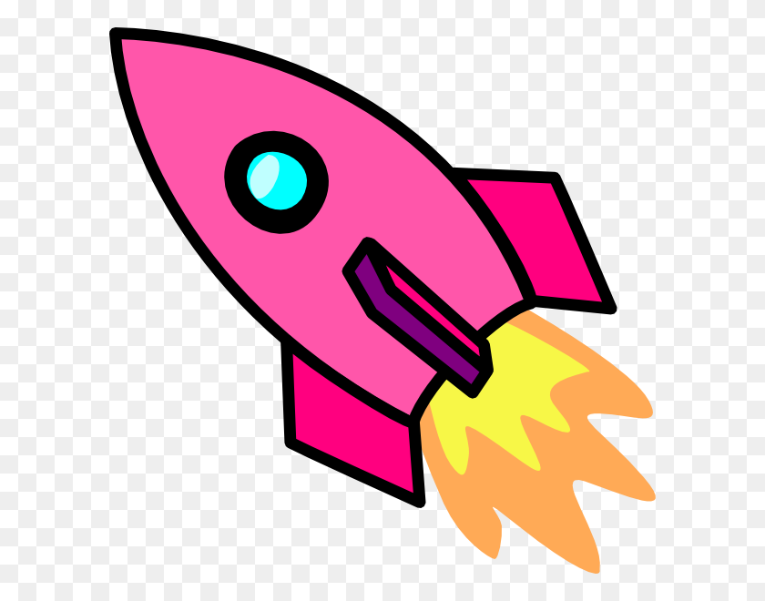600x600 Pink Rocket Clip Art - Rocket Clipart