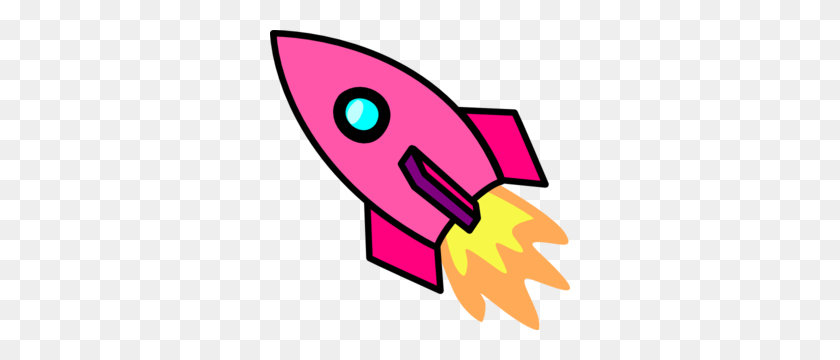 300x300 Pink Rocket Clip Art - Rocket Clipart Free