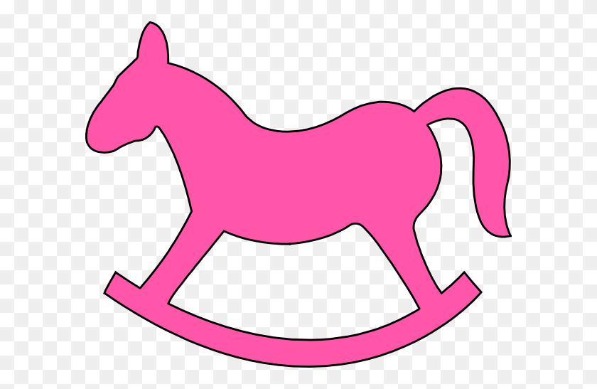 600x487 Розовая Лошадка-Качалка Картинки - Детские Лошадь Клипарт