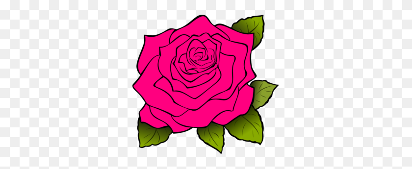 299x285 Pink Rose Clip Art - Rose Clip Art Images