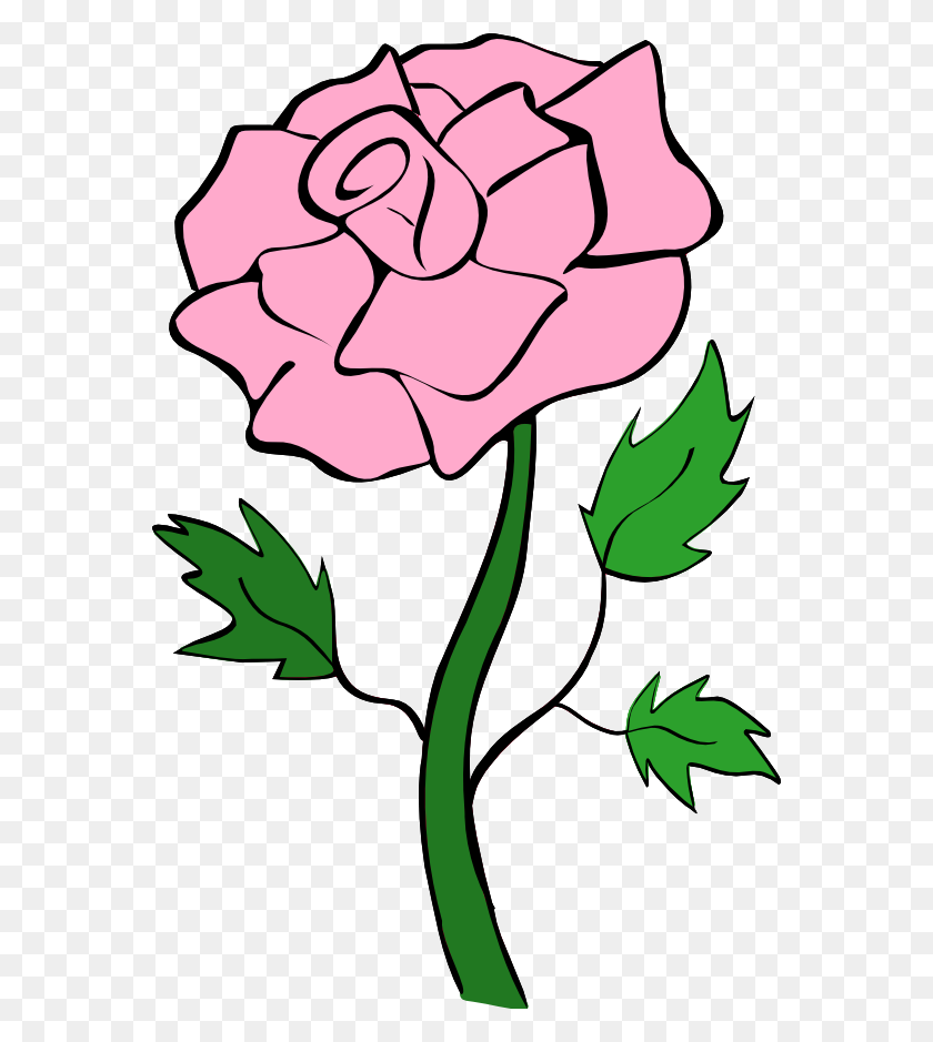 566x879 Pink Rose Clip Art - Forget Me Not Flower Clipart
