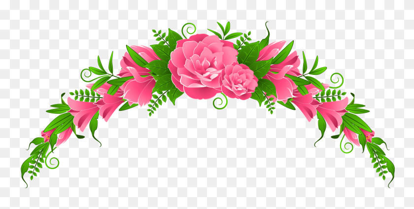 4133x1934 Pink Rose Clip Art - Funeral Clipart