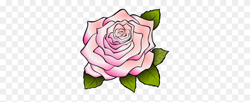 299x285 Pink Rose Clipart Border - Rose Border Clipart