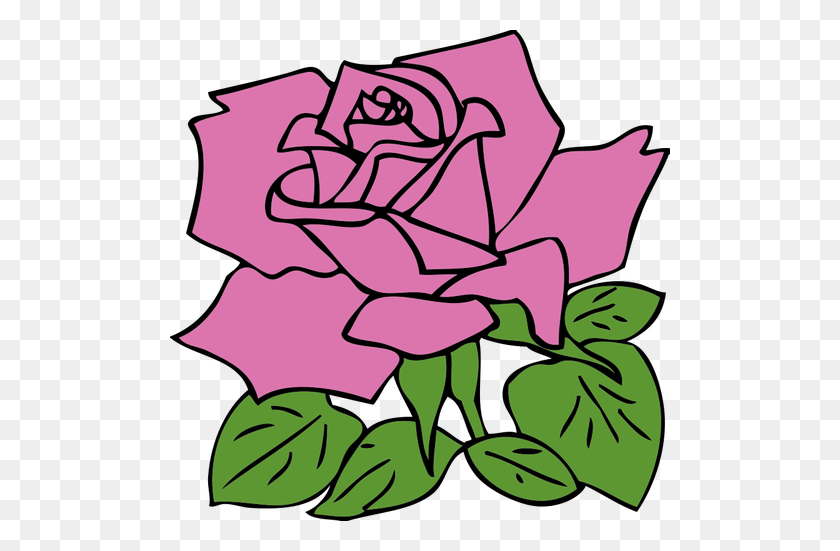 500x491 Pink Rose Vector Drawing - Azalea Clipart