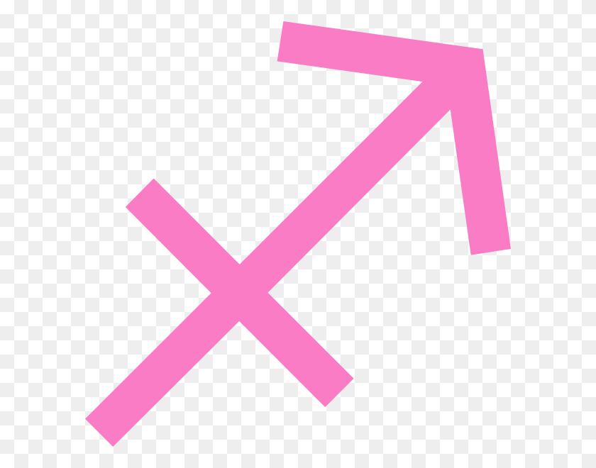 600x600 Pink Sagittarius Symbol Clip Art - Sagittarius Clipart