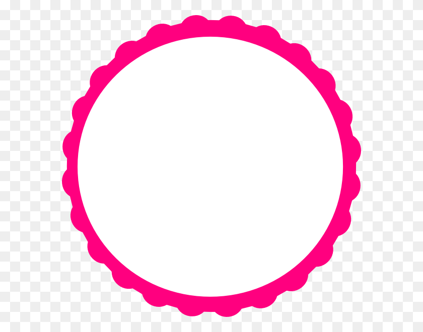 594x600 Pink Scallop Circle Frame Clip Art - Pink Circle PNG